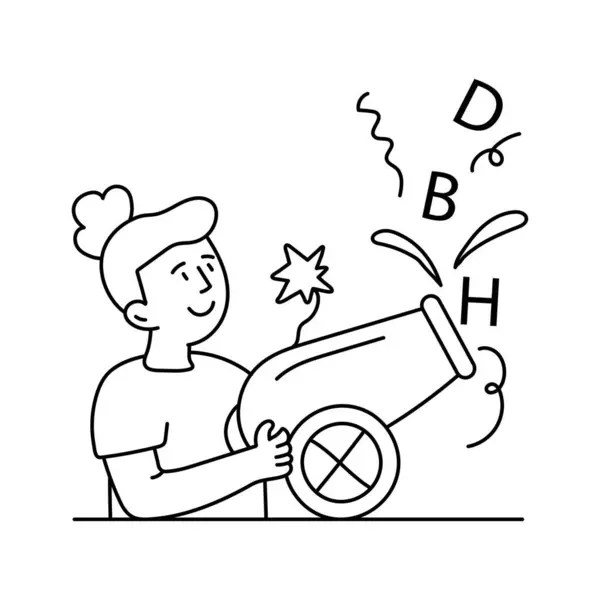 Confetti Cannon vektör taslağı çizimleri. EPS 10 dosyası