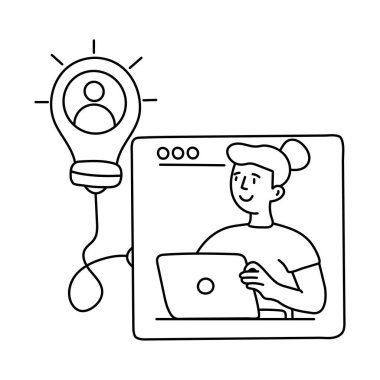 Liderlik becerileri vektör taslağı çizimleri. EPS 10 dosyası