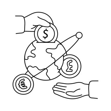 Para değişimi vektör taslağı çizimleri. EPS 10 dosyası