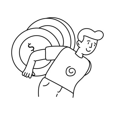 Dolar vektör taslağı çizimleri. EPS 10 dosyası