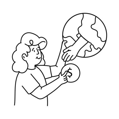 İş ortaklığı vektör taslağı çizimleri. EPS 10 dosyası  