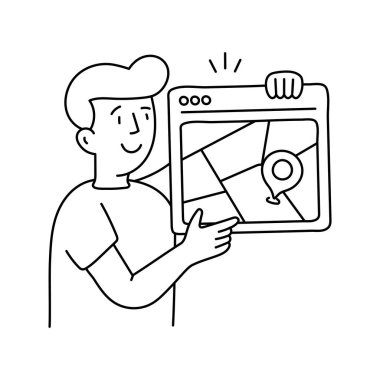 İş Konumu vektör taslağı çizimleri. EPS 10 dosyası