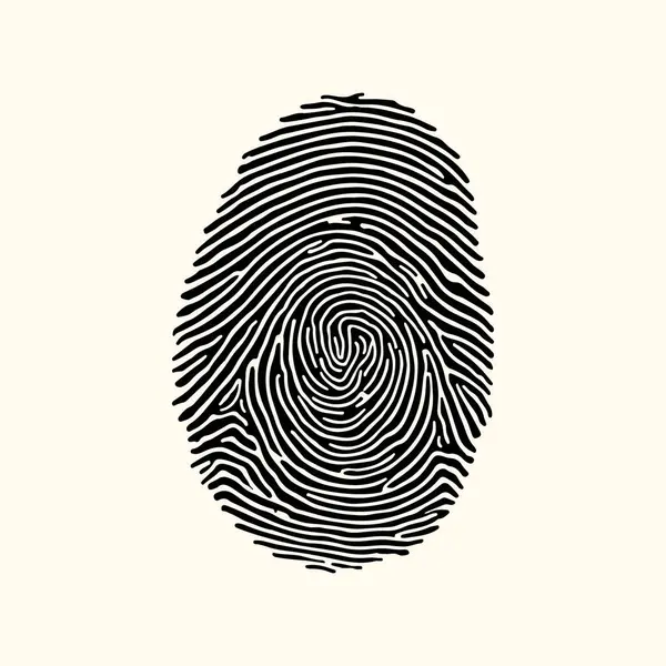 Beyaz arkaplanda siyah parmak izi vektör çizimi