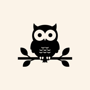 Siluet baykuş çizimi ve logo tasarımı