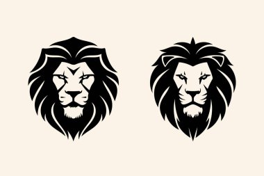 Aslan başlı maskot logosu ve gömlek tasarımı için illüstrasyon