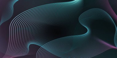 Siyah zemin için yeşil ve pembe üzerinde soyut düz çizgiler.
