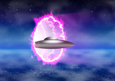 Fütürist dijital siber dünya, portal etkisi, yıldız geçidi, solucan deliği, yüksek teknoloji geçmişi..