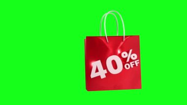 3d canlandırılmış alışveriş çantası% 40 yeşil ekran ile kapalı