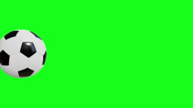 Yeşil ekranlı 3D hareketli yuvarlak futbol topu