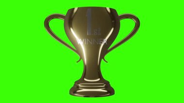 Yeşil ekran ile 3D animasyon kazanan kupa