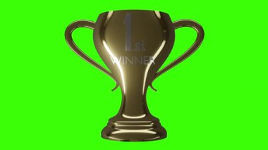 3D animasyon yeşil ekran ile kazanan fincana yakınlaştır