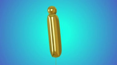 3D animasyon balon I letter with alfa matte