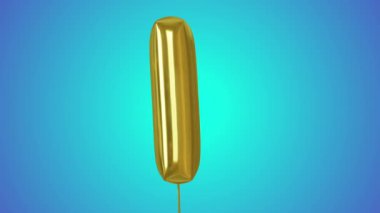 3D animasyon balon I letter with alfa matte