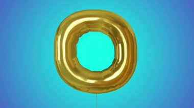 3D animasyon balon O harfli alfa matte