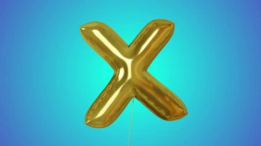 3D animasyon balon X harfli alfa mat