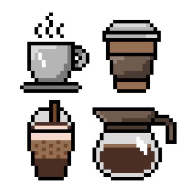 Kahve pikseli (vektör, izole edilmiş))