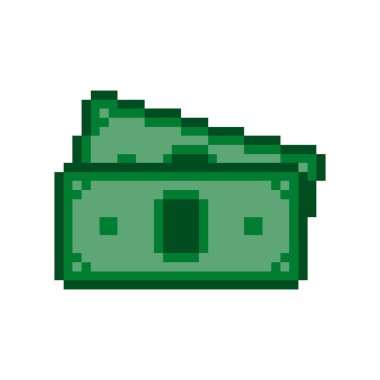 8- bit Piksel Sanat Nakit Para ikonları vektörü ayarlandı.