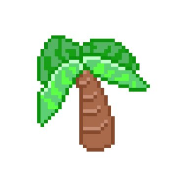 Piksel sanatı 8-bit şirin avuç içi. Retro dijital oyun varlıkları. Klasik video oyunu.