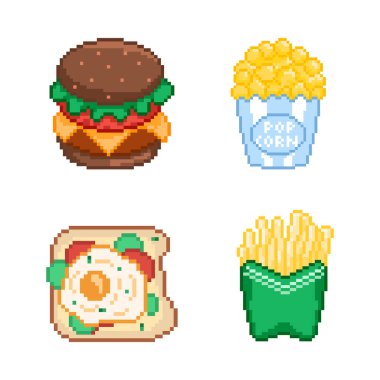 piksel sanatı, vektör - fast food