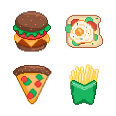 piksel sanatı, vektör - fast food