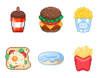 piksel sanatı, vektör - fast food