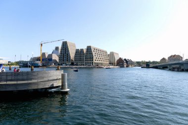 Paper Island 'da yeni bir apartman. Kopenhag, Danimarka - 25 Ağustos 2025