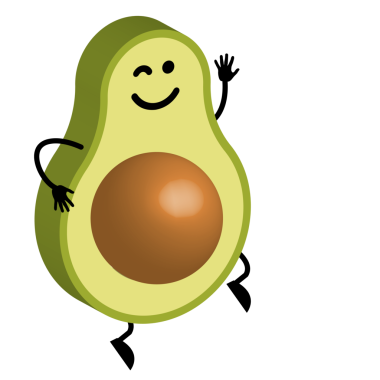 Avokado 3D çizgi film karakter tasarımı.