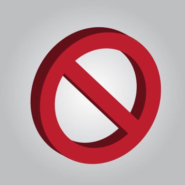 Genellikle kısıtlamaları, yasakları veya uyarıları belirtmek için kullanılan kırmızı bir yasağın veya 