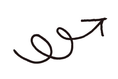 El yazısı kıvrımlı, yukarı, ok, vektör, siyah