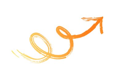 El yazısı fırça biçimi, kıvırcık, yükselme, ok, vektör, sarı, derecelendirme