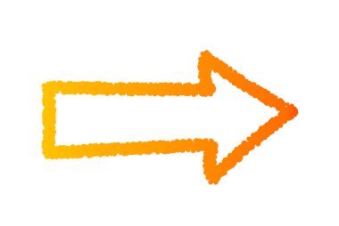 Sağ el yazısıyla yazılmış ok vektörü sarı renklendirme biçimi