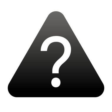 Soru işareti / Bilinmeyen simge (monoton, siyah-beyaz, üçgen)