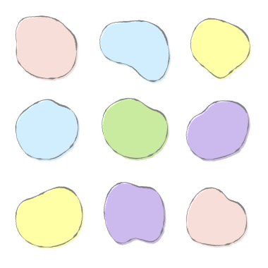 Pastel Rengi Soyut Şekiller Seti, Yumuşak ve Şirin Nokta Biçimi Web Grafikleri