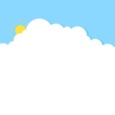 Arkaplan veya Metin Boşluğu için Sunny Cloud Kare Çerçeve ResmiComment