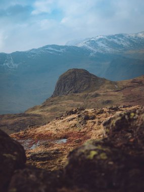 Pike o 'Stickle' ın zirvesi Lake District Langdales 'de.