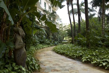 Sanya tatil köyündeki modern lüks otel. Chine. Sarı Deniz. Yüksek kalite fotoğraf