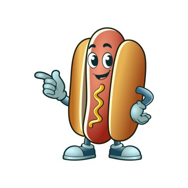 Hotdog maskotu logo vektör resimleme şablonu beyaz arkaplan