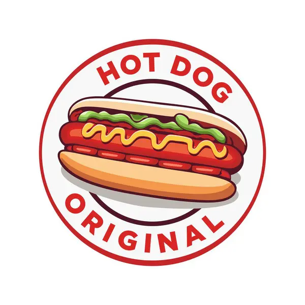 Beyaz arkaplan ile Hotdog orijinal logosu