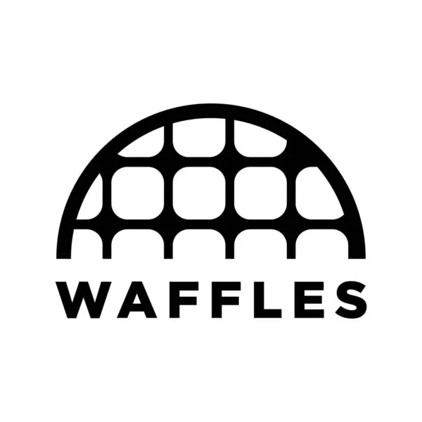 Waffle logo vektör örnekleme şablonu tatlı bir tat, siyah ve beyaz