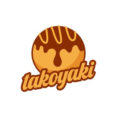 Lezzetli Japon takoyaki logo vektörü. Japon özel yemekleri.