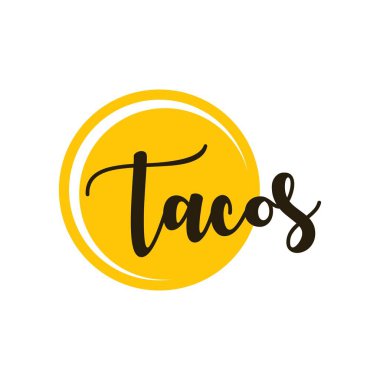 Tacos logo vektör çizim şablonu. Harf logo vektörü. Lezzetli tacolar. Sokak yemeği.