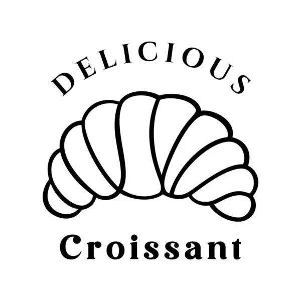 Kruvasan logo vektör çizim şablonu, basit bir kruvasan simgesi siyah ve beyaz.