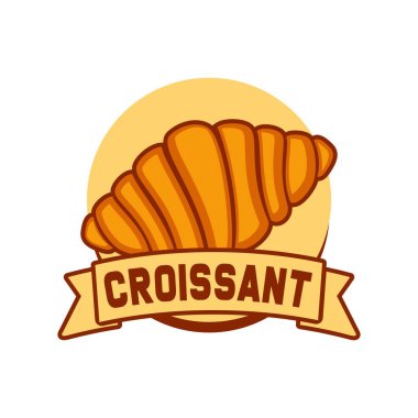 Kruvasan logo vektör çizim şablonu daire şeklinde, basit simgesel