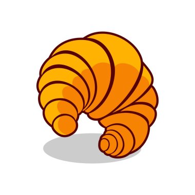 Kruvasan logo vektör resimleme şablonu gölgeli