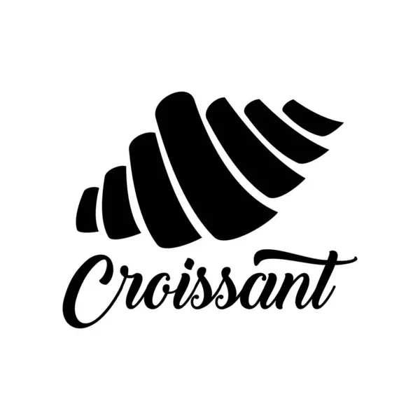 Kruvasan logo vektör illüstrasyon şablonu siyah beyaz, kruvasanın basit simgesi, el çizimi
