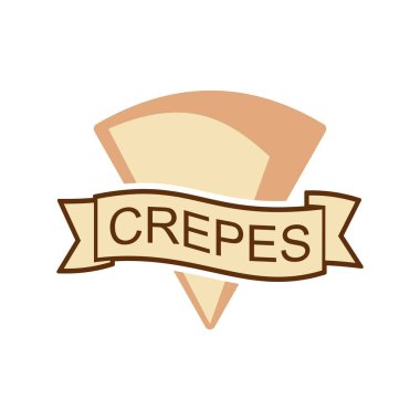 Krep logosu vektör çizim şablonu. Sanat simgesi ve krep amblemi