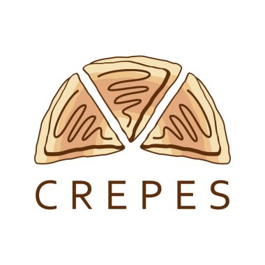 Krep logosu vektör çizim şablonu. Sanat simgesi ve krep amblemi