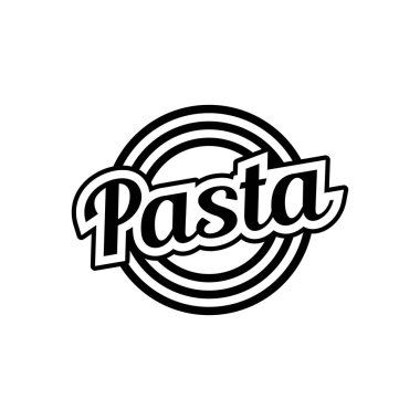 Makarna harfli logo vektör resimleme şablonu siyah beyaz. Sanat simgesi