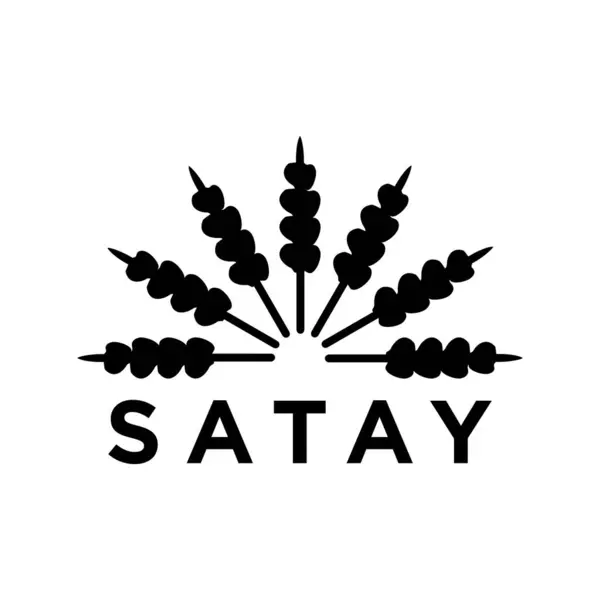 Satay 'ın harf logosu. Endonezya geleneksel yemekleri