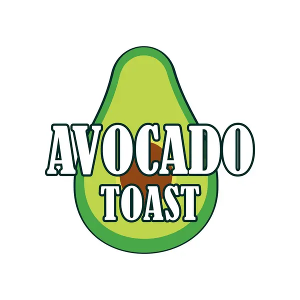 Avokado tost logo vektör çizim şablonu. Sağlıklı kahvaltı.